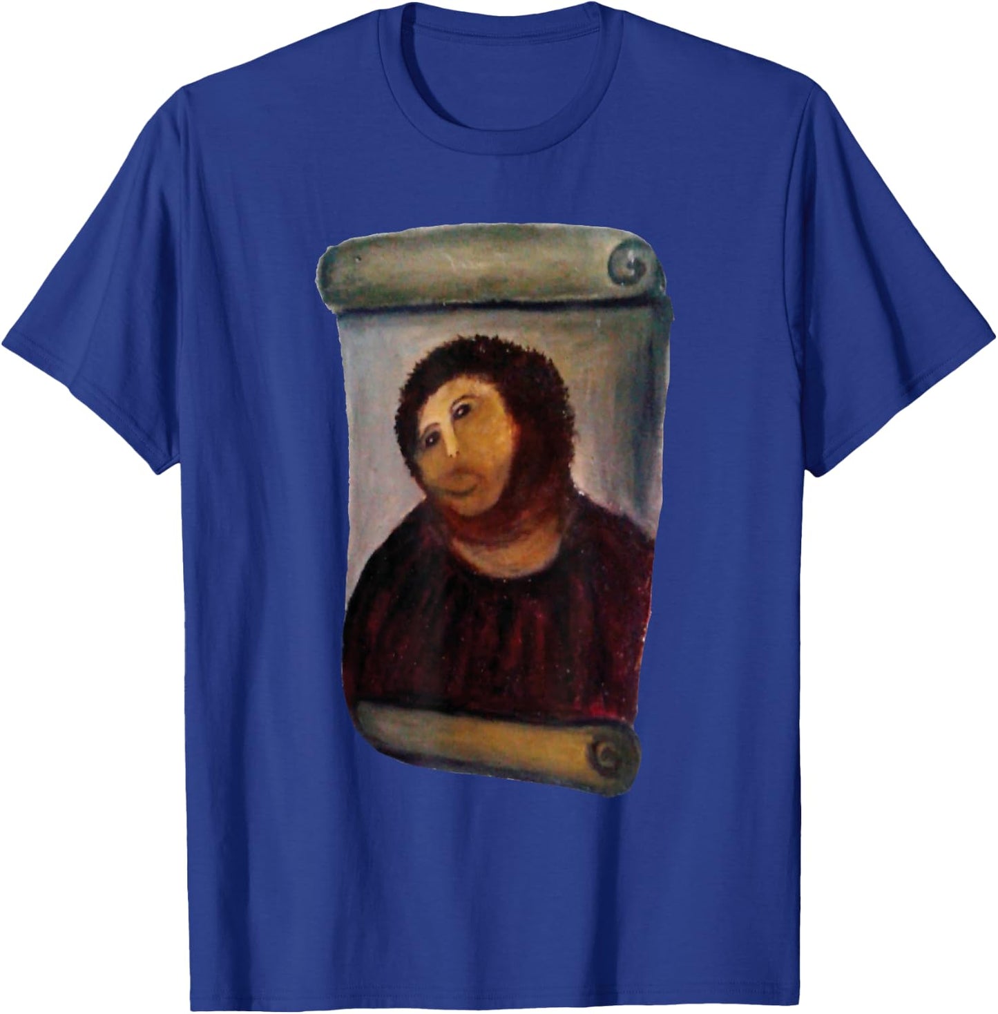 Art Banana Funny Cool : Ecce Homo Cecilia Graphic, Jesus, Dark Red, , X-Small, Black, Short Sleeve, Cotton 60% Polyester 40% T-Shirt - T-Shirt | Royal