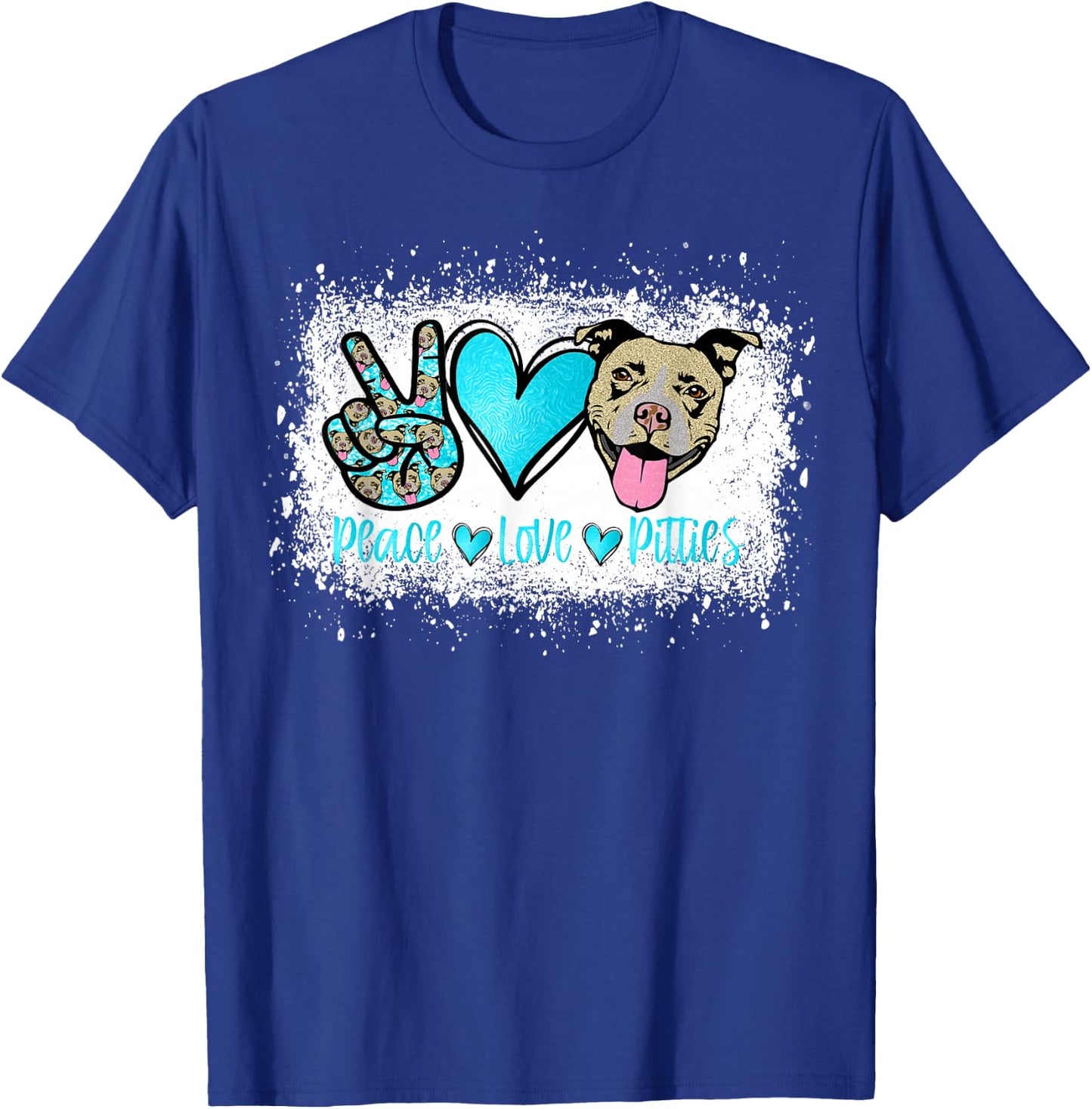 Peace Love Pitties Pitbull Lover Pet Owner Fur Mama Dog Mom Women T-Shirt - T-Shirt | Royal