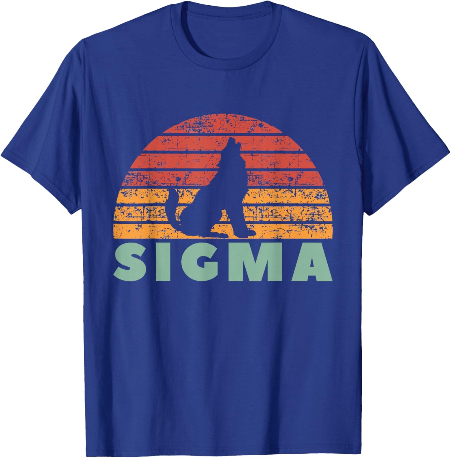Vintage Sigma Wolf Retro Sigma Male T-Shirt - T-Shirt | Royal