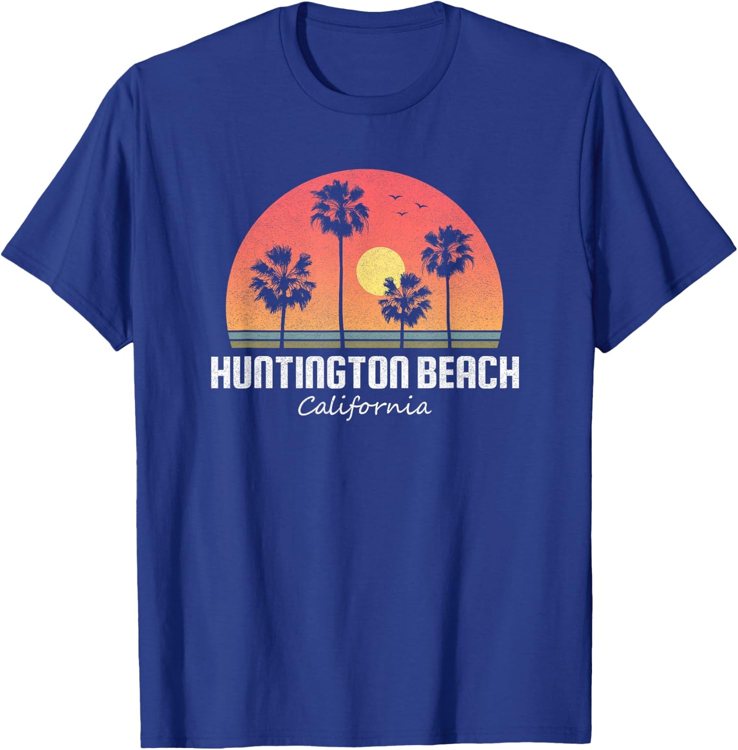 Huntington Beach T Shirt Women Men Kids Vintage Retro Sunset T-Shirt - T-Shirt | Royal