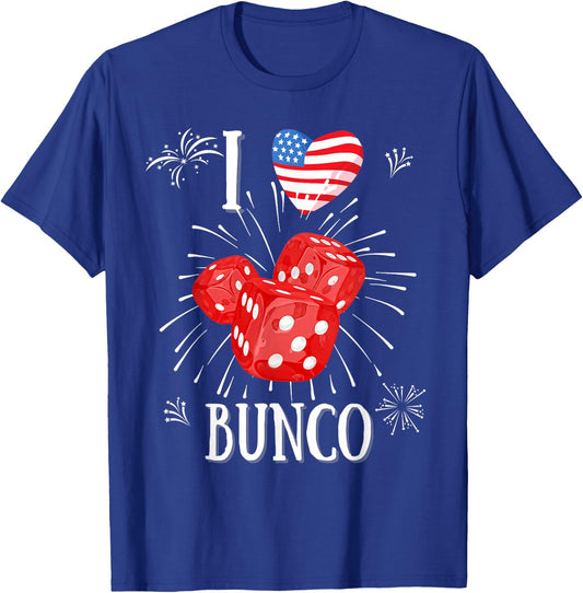 Fun Bunco Patriotic Fireworks 4th-July T-Shirt - T-Shirt | Royal