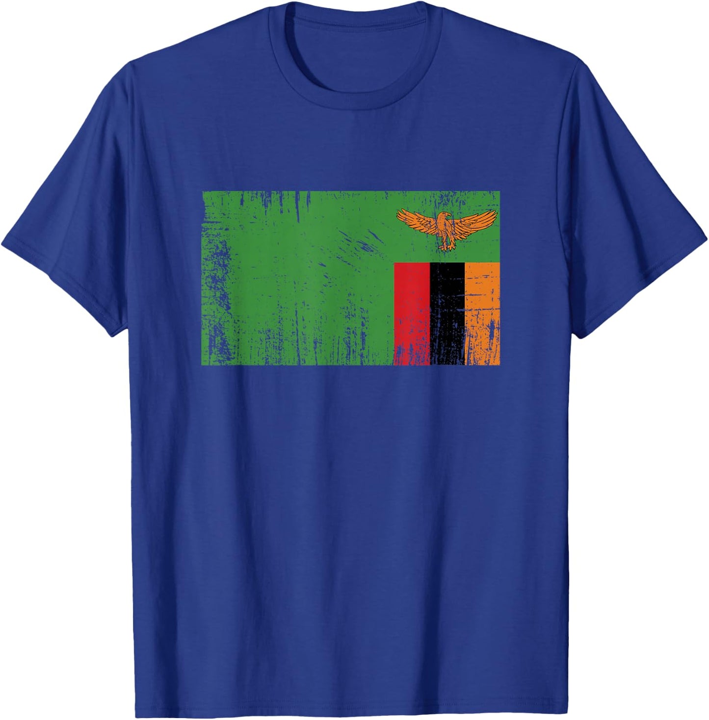 Retro Vintage Zambian Banner Flag Zambia Fan T-Shirt - T-Shirt | Royal