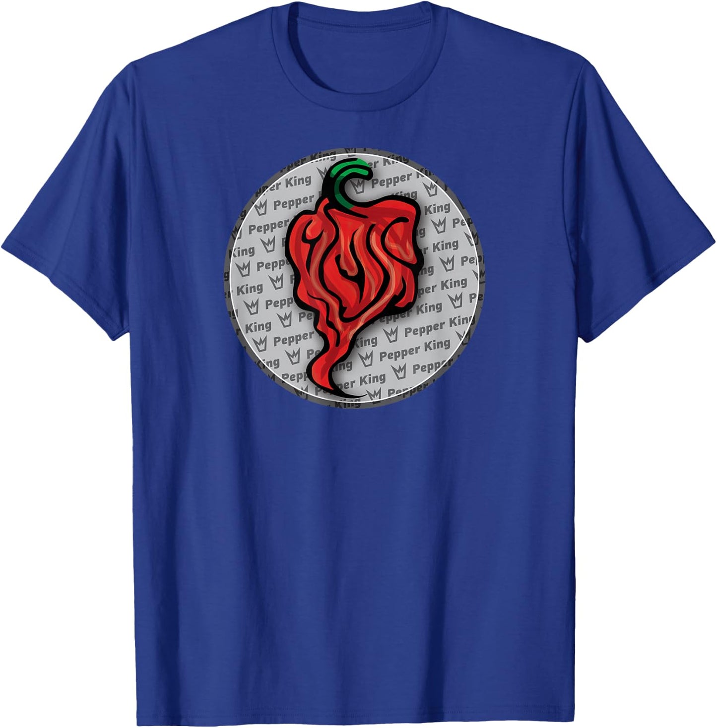 Pepper King : King of the Peppers : Pattern 2 T-Shirt - T-Shirt | Royal