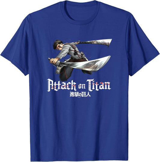 Attack on Titan Season 3 Levi Jump Attack Anime T-Shirt - T-Shirt | Royal