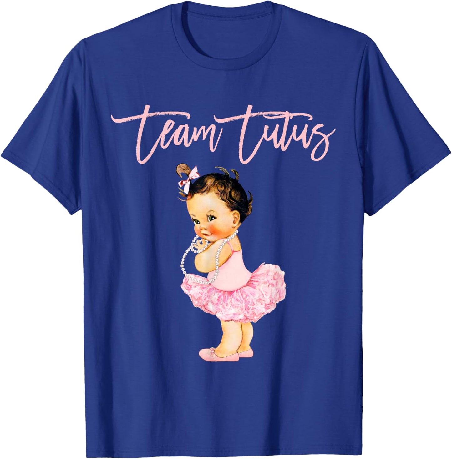 Team Tutu Girl Gender Reveal Baby Shower Touchdown Gift T-Shirt - T-Shirt | Royal
