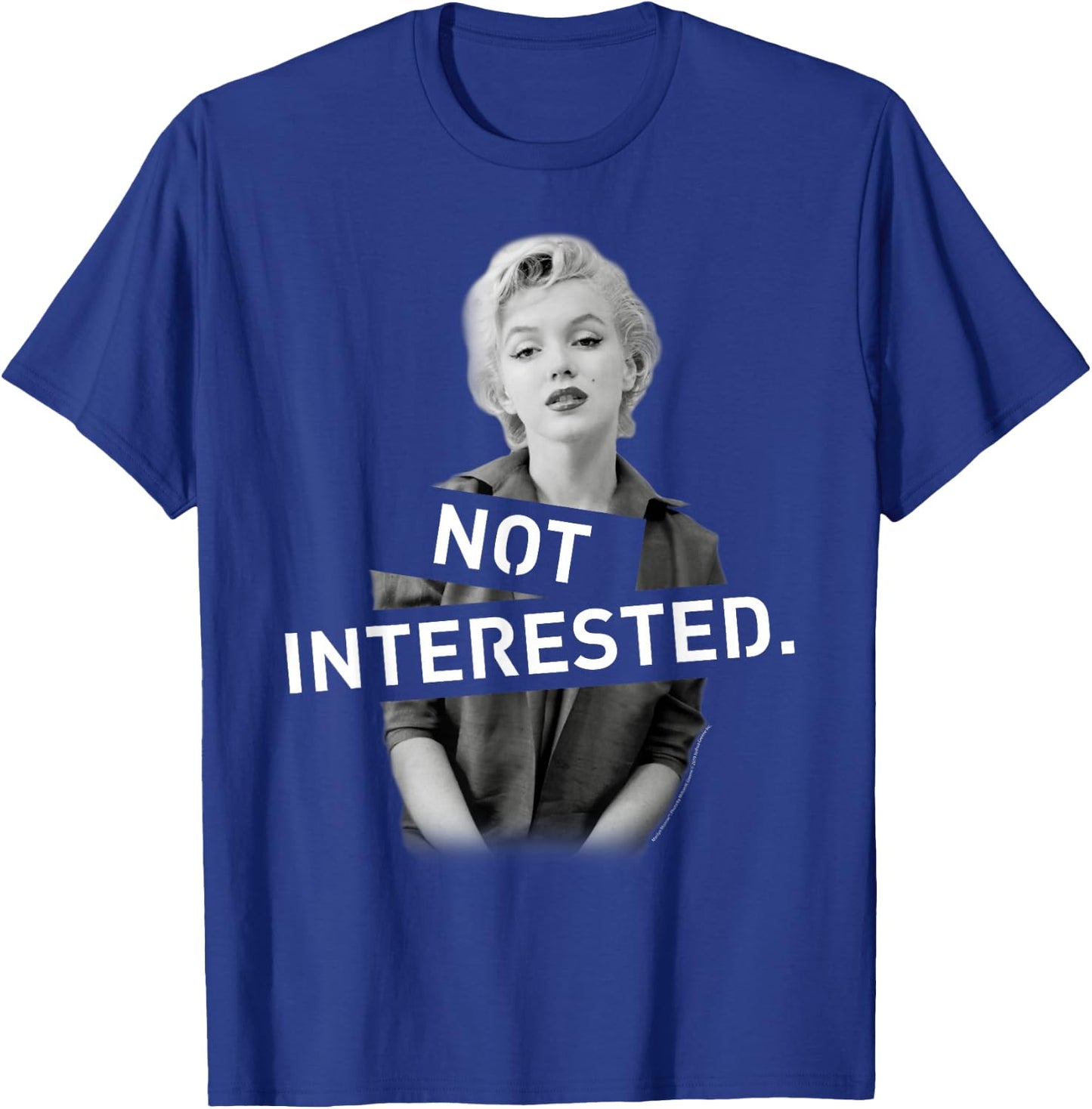 Marilyn Monroe : Black, Women's, Small, Short Sleeve, Classic Fit, Graphic Artwork: OMMS-0078 T-Shirt - T-Shirt | Royal