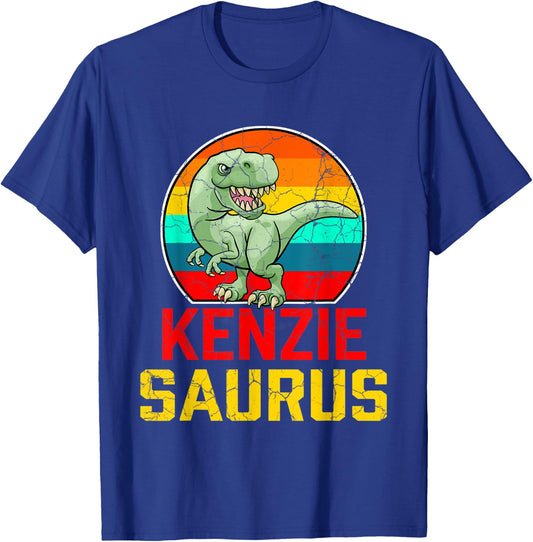 Kenzie Saurus Family Reunion Last Name Team Funny Custom T-Shirt - T-Shirt | Royal