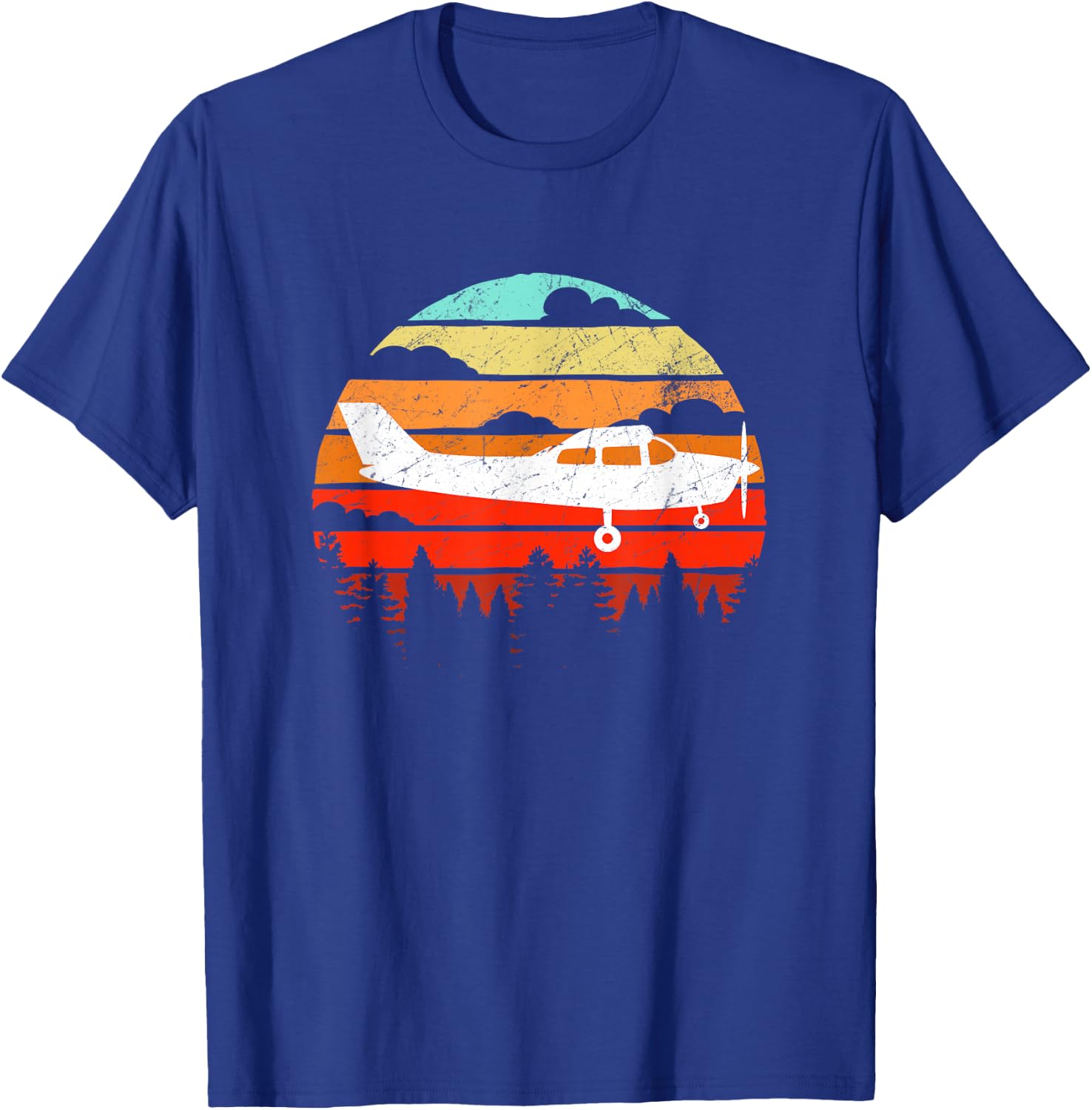 Pilot Gift Retro C172 Aircraft Flying Aviation T-Shirt - T-Shirt | Royal
