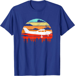 Pilot Gift Retro C172 Aircraft Flying Aviation T-Shirt - T-Shirt | Royal