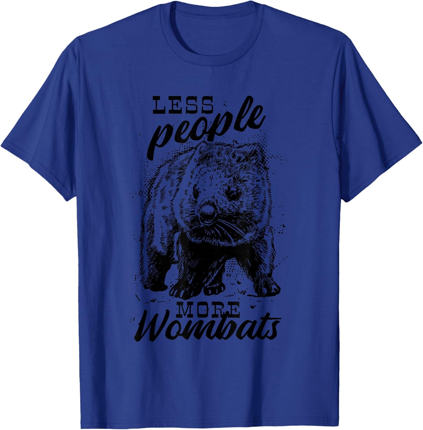 Less People More Wombats Funny T-Shirt - T-Shirt | Royal