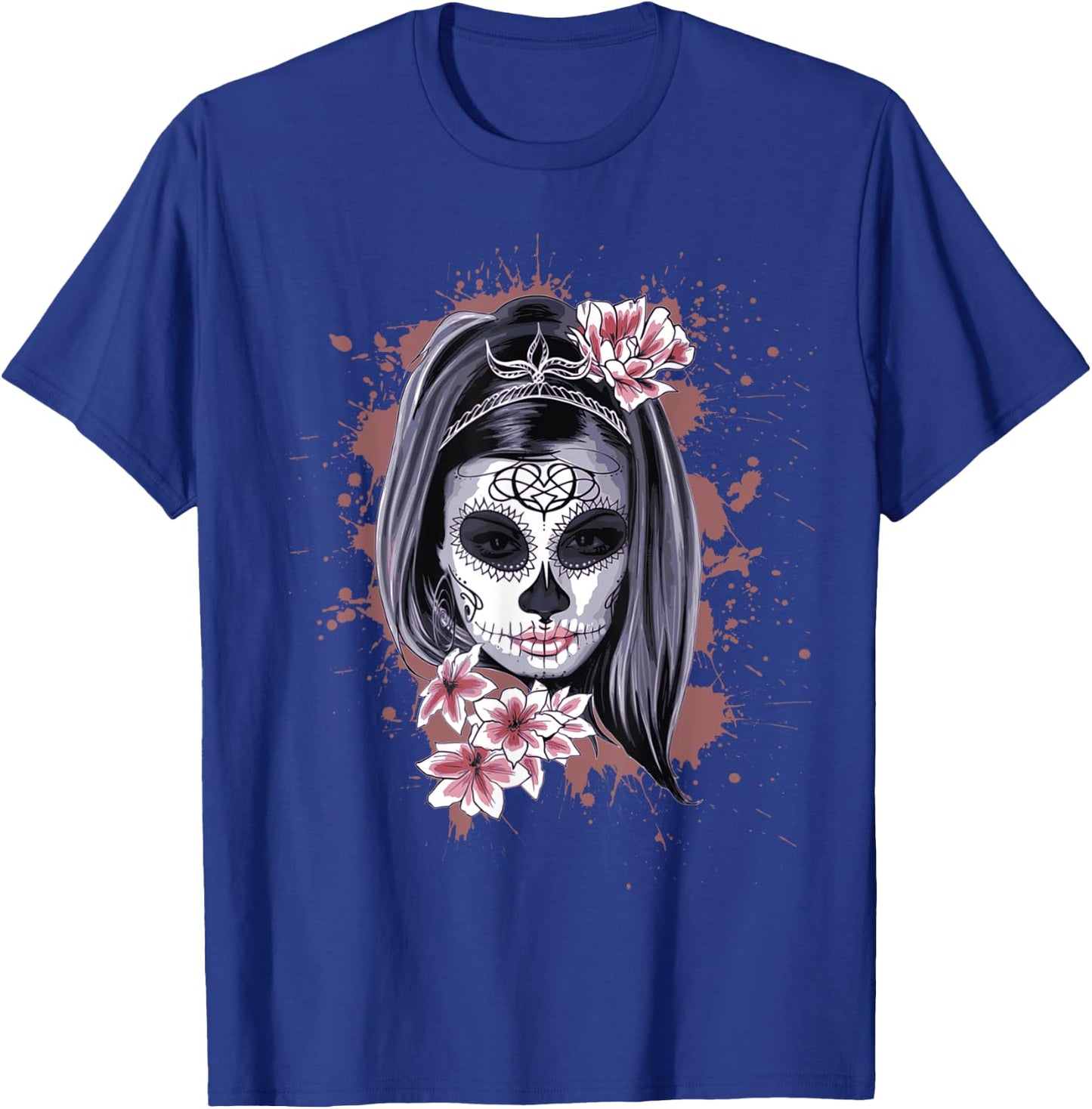 La Calavera Catrina Halloween Candy Sugar Skull Girl T-Shirt - T-Shirt | Royal