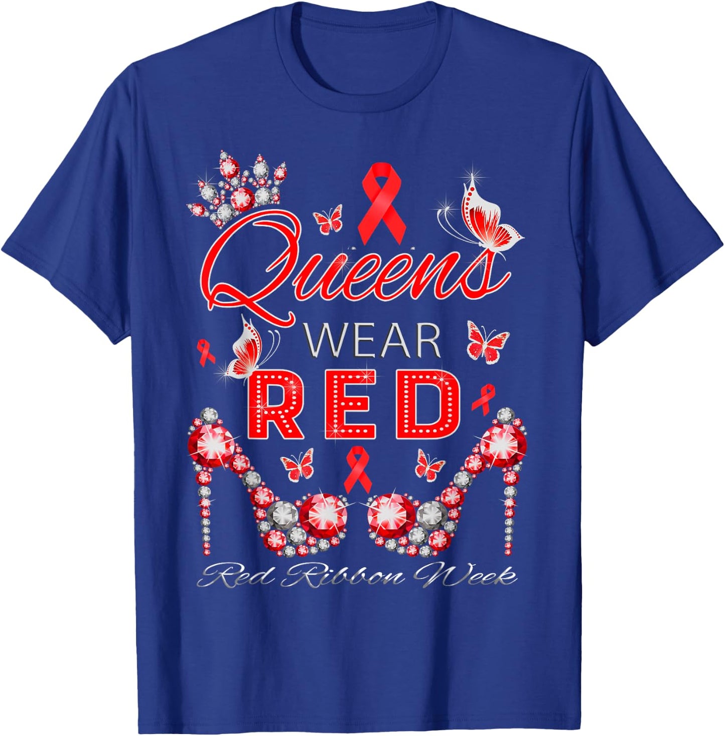 Queens wear red just say no say yes red ribbon week shirt T-Shirt - T-Shirt | Royal