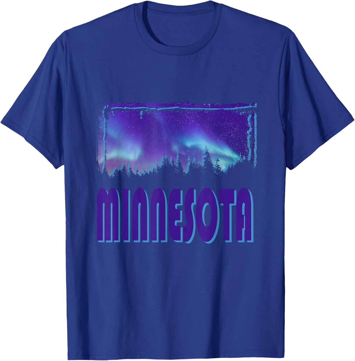 Minnesota - Northern Lights - Aurora Borealis - Night Stars T-Shirt - T-Shirt | Royal