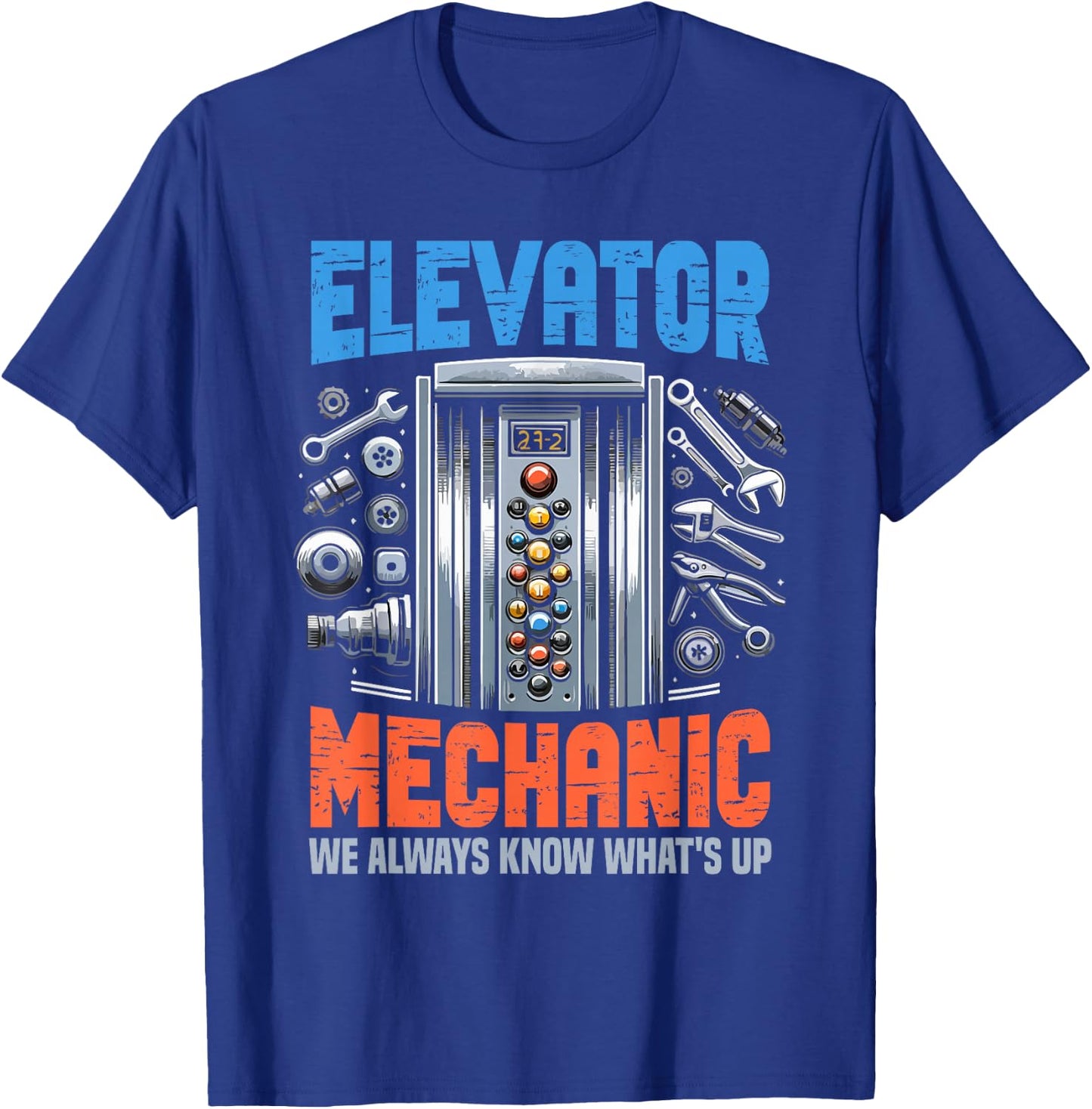 Elevator Lover Installer Elevator Technician Funny T-Shirt - T-Shirt | Royal