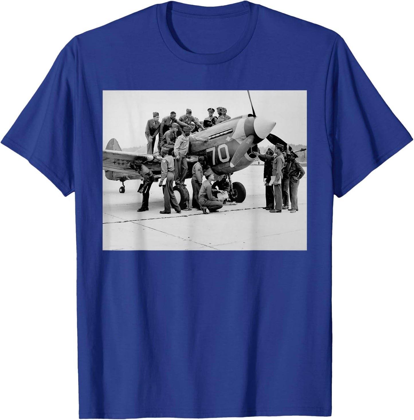 Vintage Tuskegee Pilots USA Black History World War 2 Airmen T-Shirt - T-Shirt | Royal