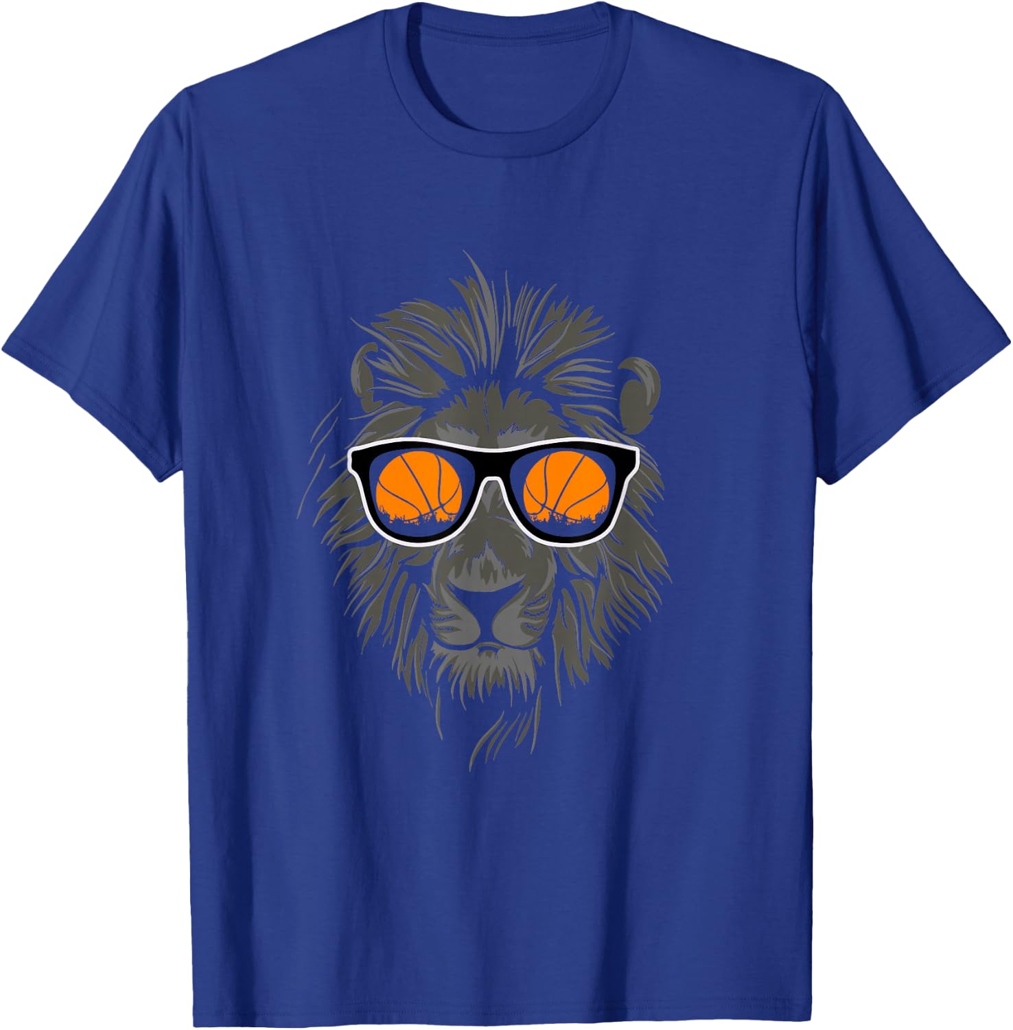 Cool Basketball Lion With Sunglasses T-Shirt - T-Shirt | Royal