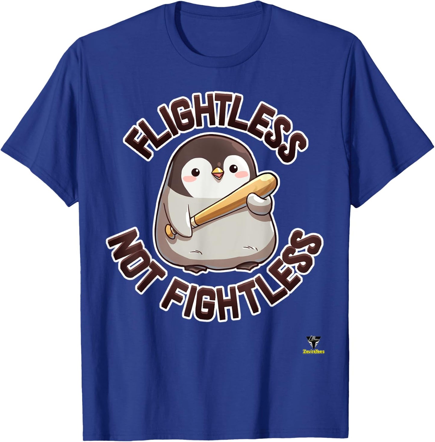 Flightless not Fightless - a menacing penguin T-Shirt - T-Shirt | Royal