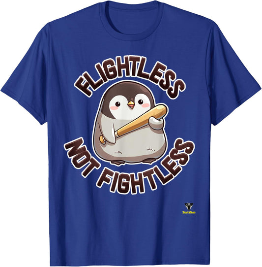 Flightless not Fightless - a menacing penguin T-Shirt - T-Shirt | Royal