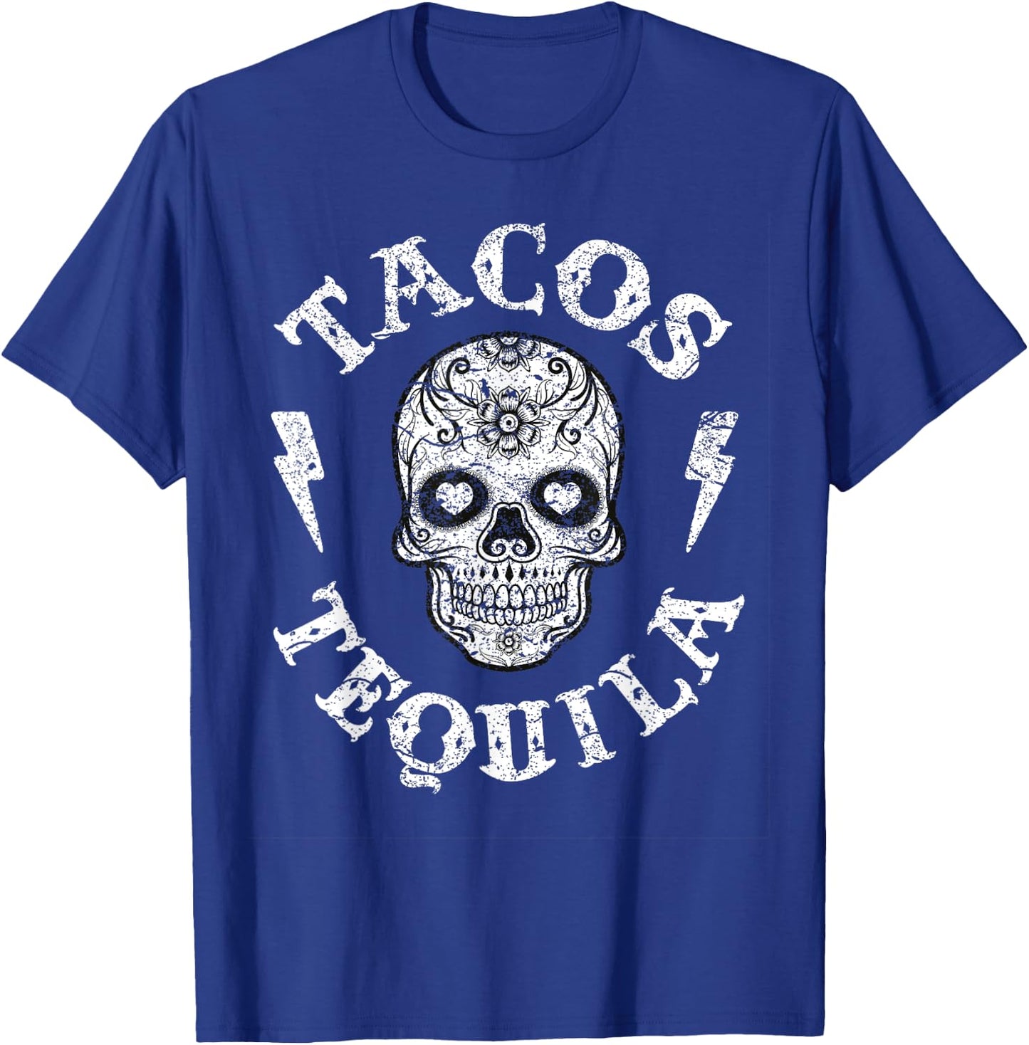 Sugar Skull Tacos & Tequila Apparel Mexican Fun Wear Women T-Shirt - T-Shirt | Royal