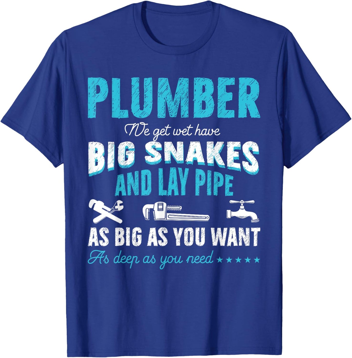 Funny Plumbing Graphic Design Plumber Dad Husband Men T-Shirt - T-Shirt | Royal