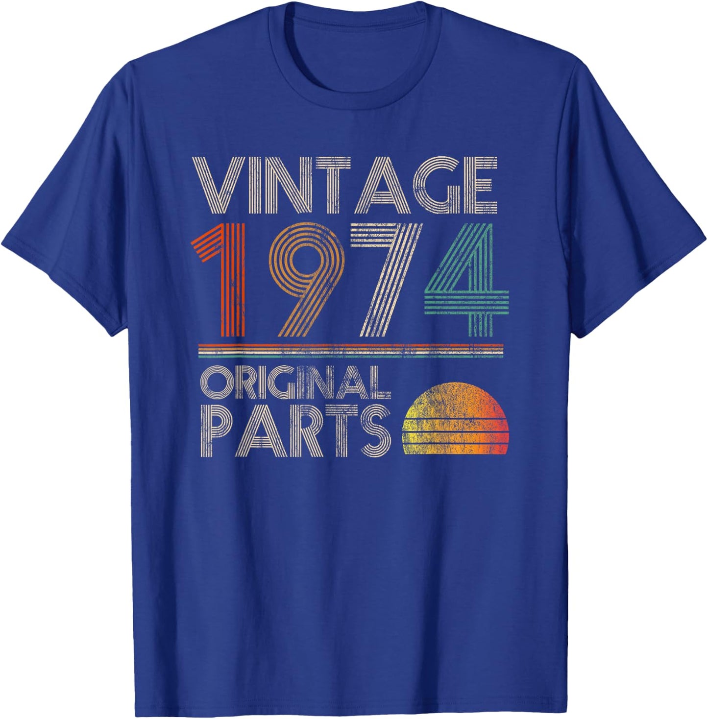Vintage Original Parts Birthday 1974 48th Retro Style T-Shirt - T-Shirt | Royal