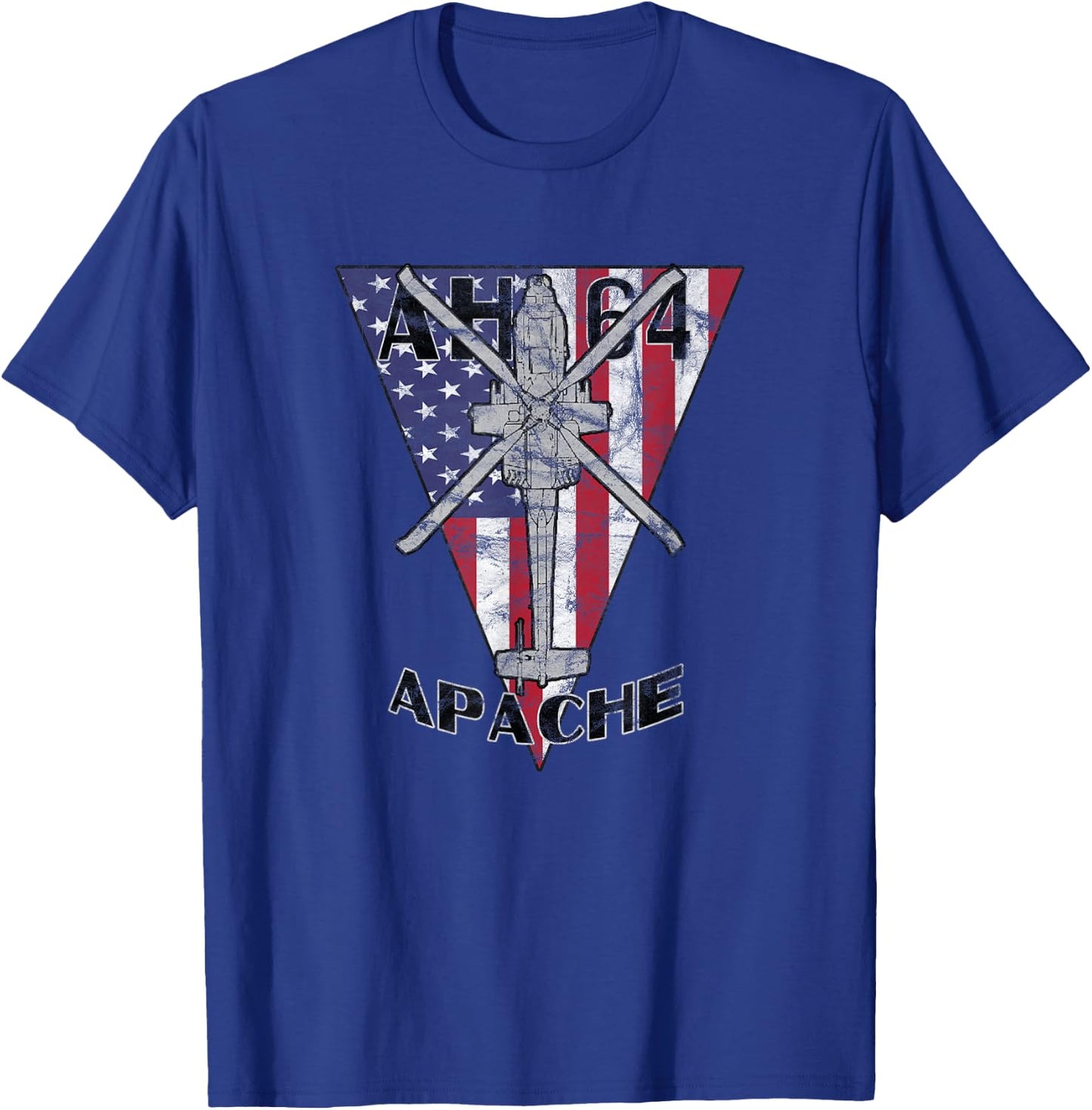 AH-64 Apache attack helicopter patriotic vintage design T-Shirt - T-Shirt | Royal