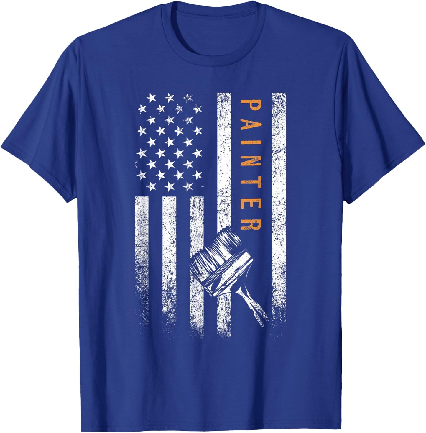 Painter American Flag Design Painting T-Shirt - T-Shirt | Royal