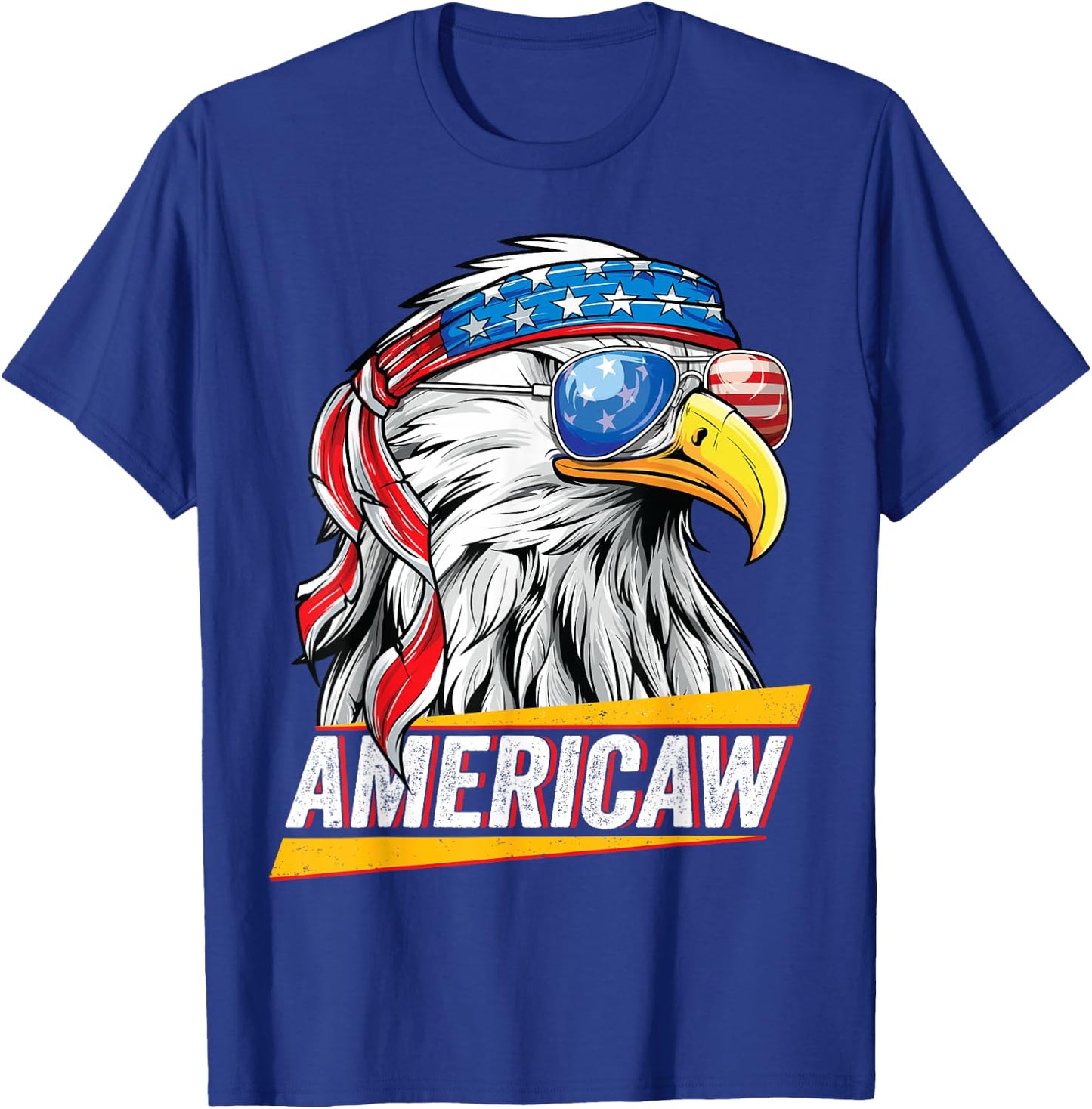 Bald Eagle Americaw American Flag USA Patriotic Merica T-Shirt - T-Shirt | Royal