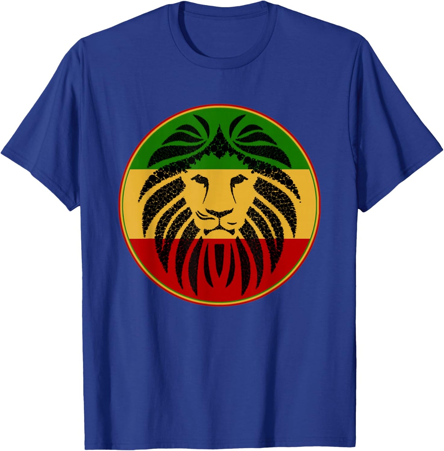 Lion Dread Rasta Rastafarian Reggae Music T-Shirt - T-Shirt | Royal