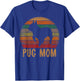 Retro Pug Mom Gift Puggle Dog Owner Mother Pet Mama Women Kids T-Shirt - T-Shirt | Royal
