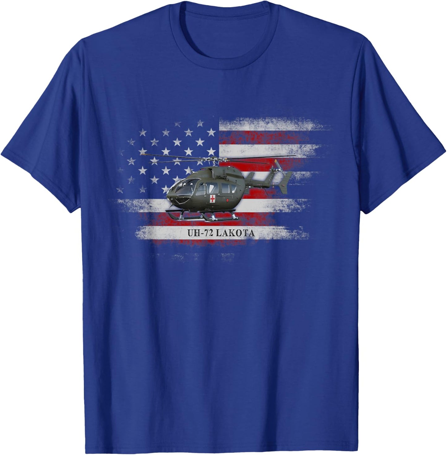 UH-72 Lakota Helicopter USA Flag Helicopter Pilot Gifts Women Men T-Shirt - T-Shirt | Royal