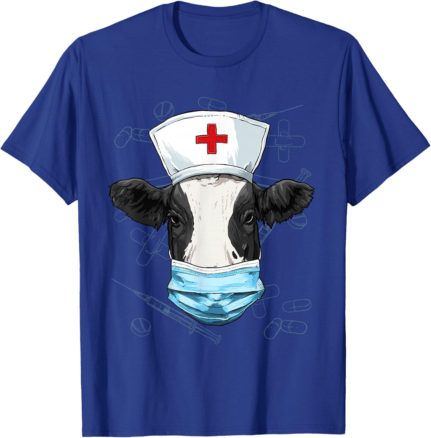 Cow Nurse Shirt Nursing Student Registered Nurse RN LPN CNA T-Shirt - T-Shirt | Royal