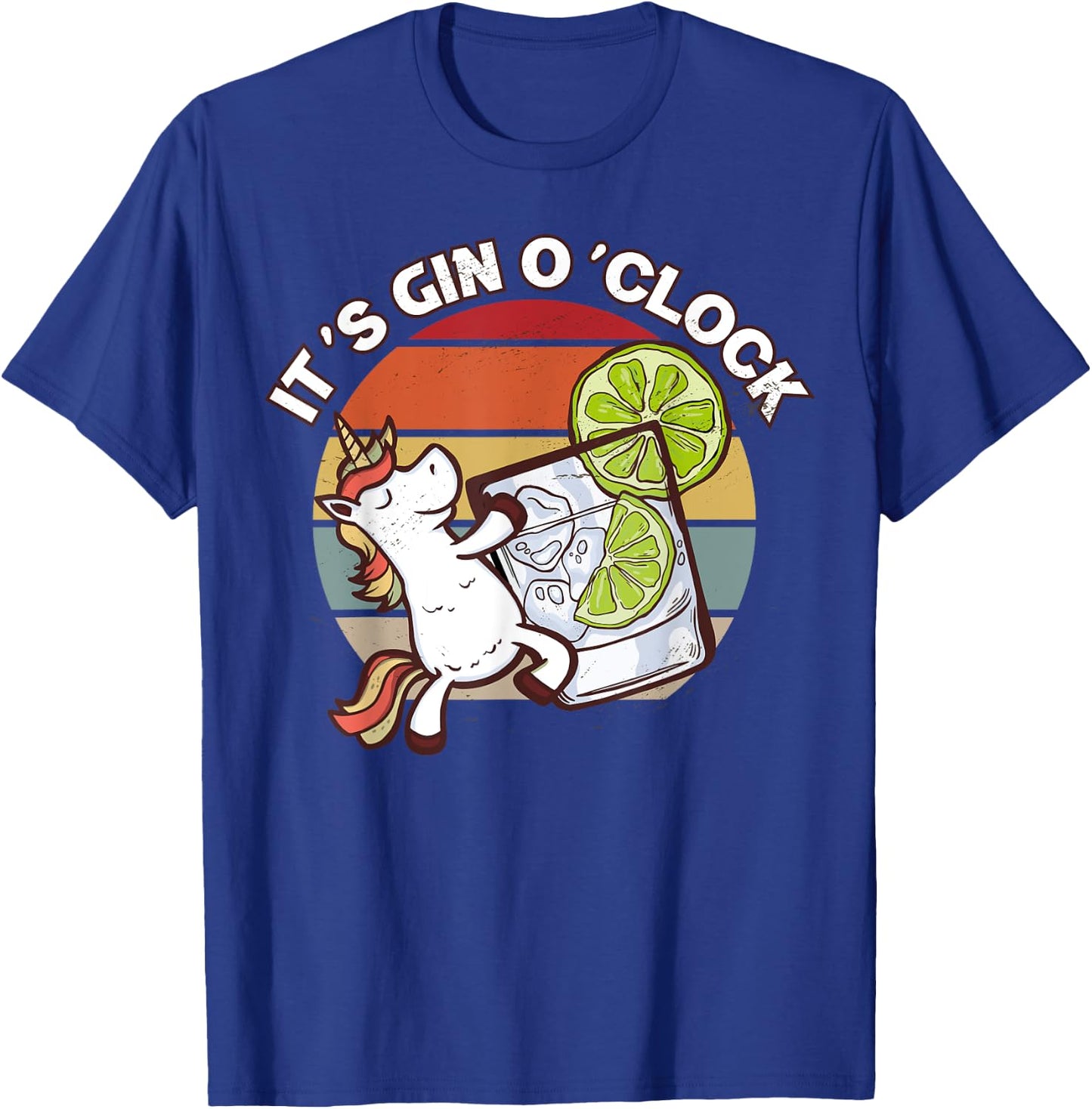 It's Gin O'Clock Cocktail Sunset Unicorn Gin and Juice T-Shirt - T-Shirt | Royal