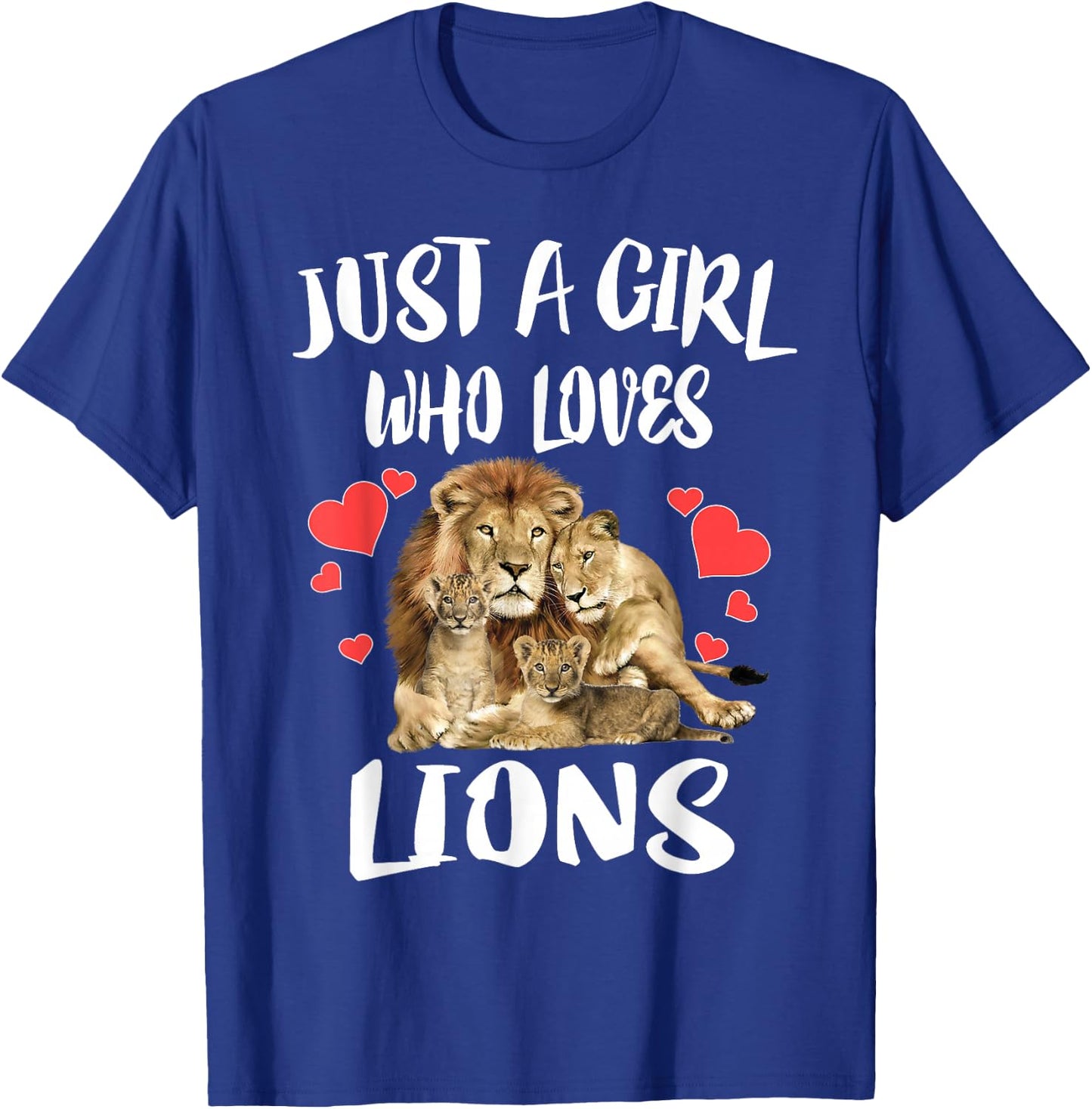 Just A Girl Who Loves Lion Animal T-Shirt - T-Shirt | Royal
