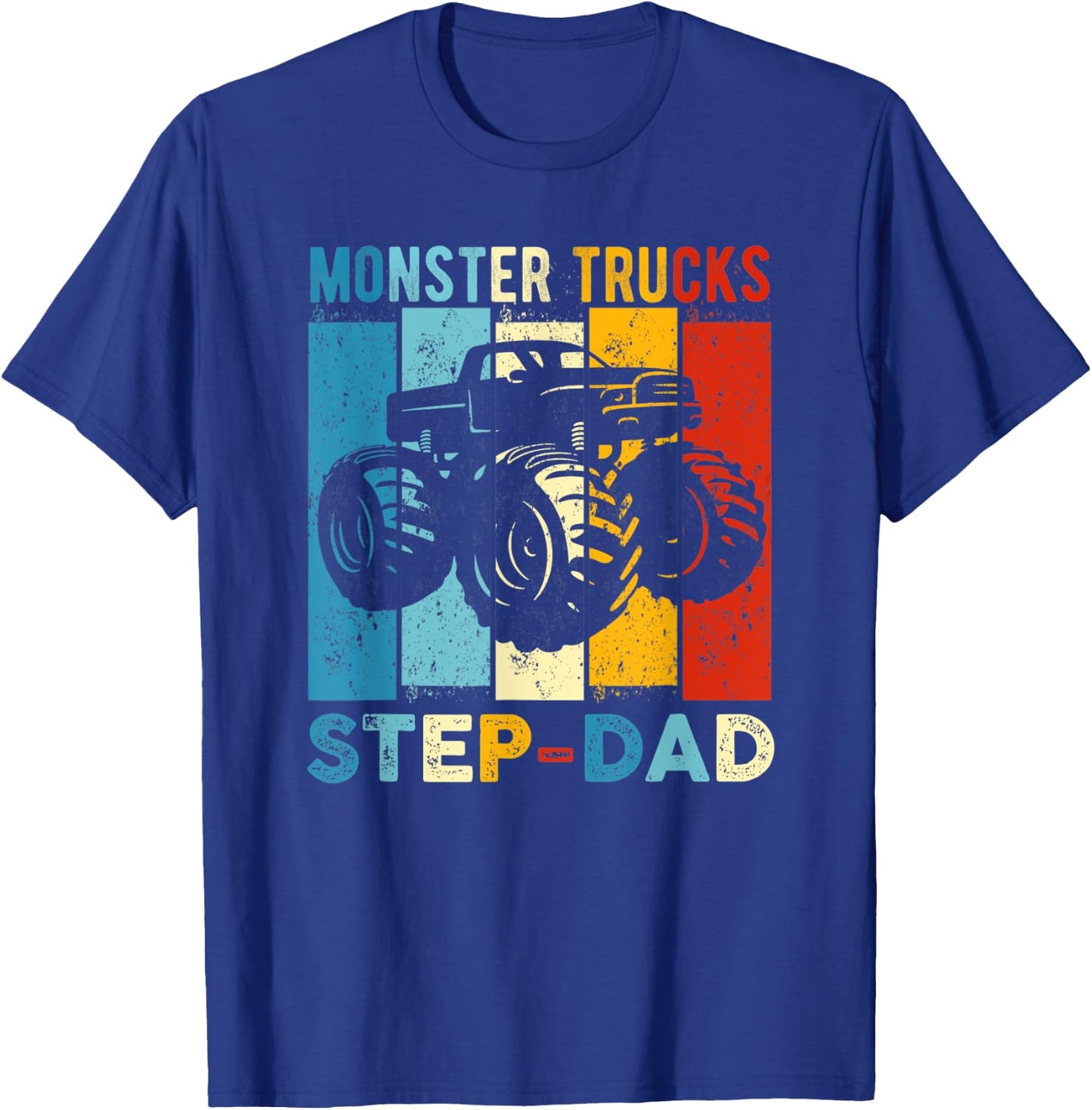 Monster Trucks Step-Dad Vintage Retro Monster Truck T-Shirt - T-Shirt | Royal