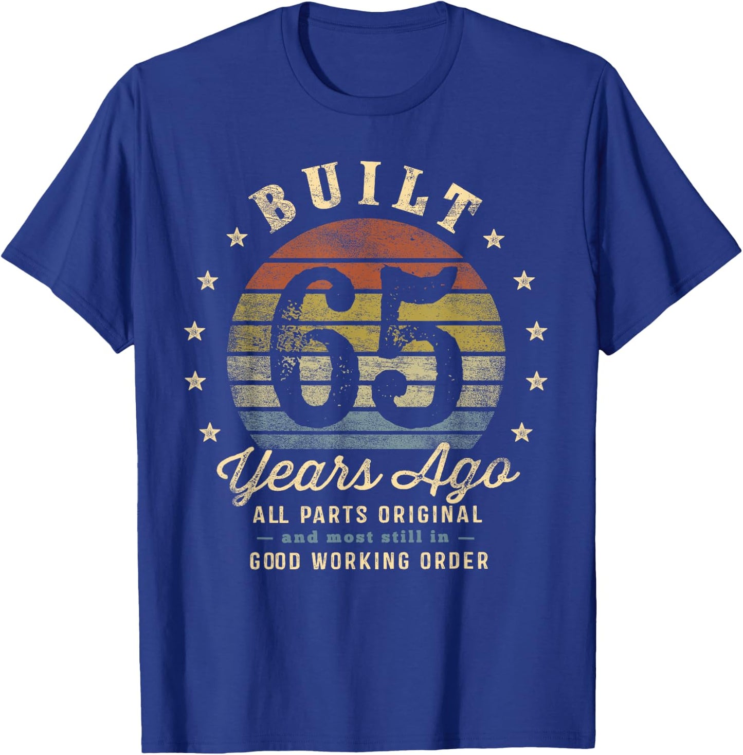 Built 65 Years Ago - All Parts Original Gifts 65th Birthday T-Shirt - T-Shirt | Royal