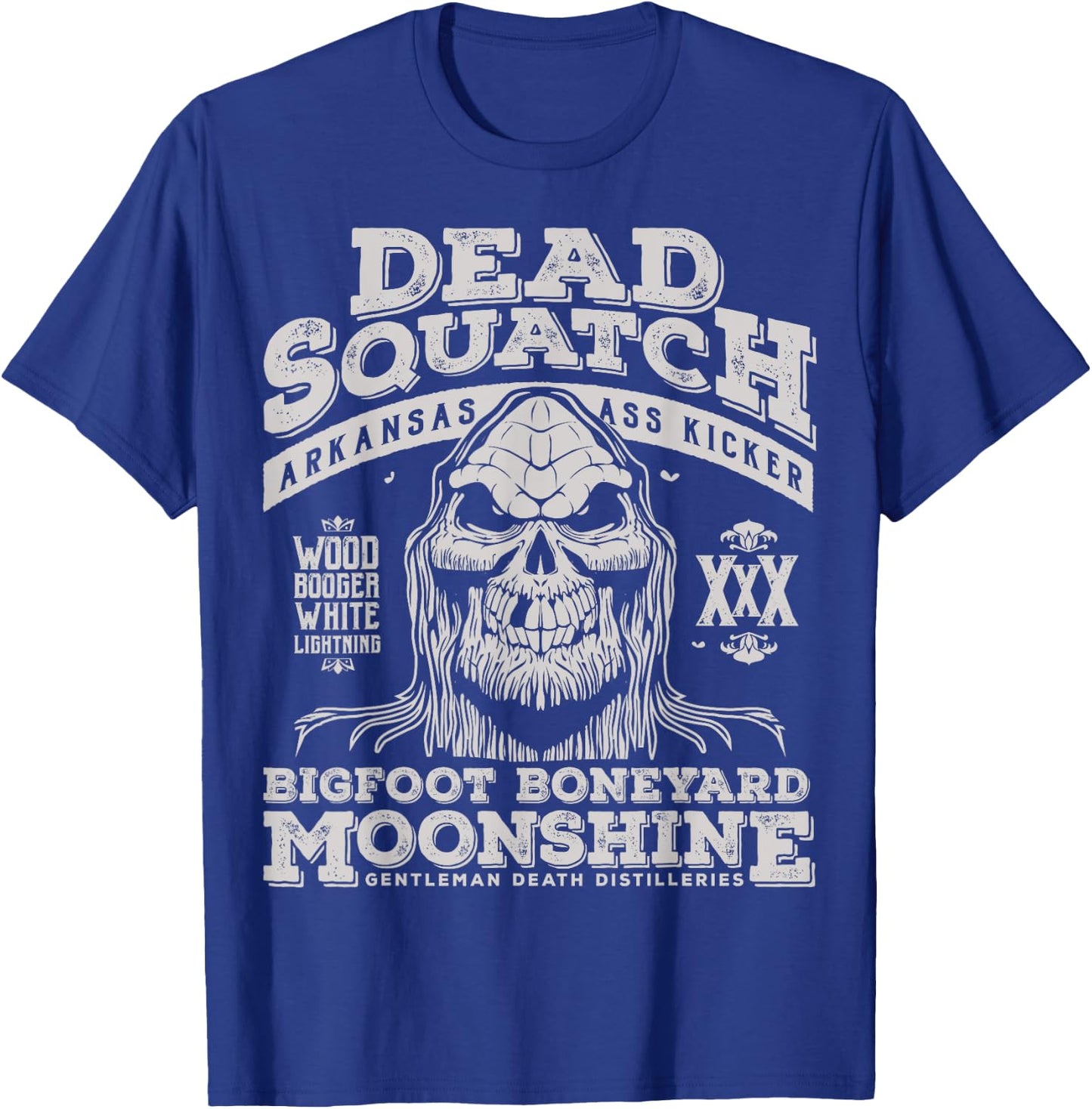 Dead Squatch Big Foot Boneyard Moonshine Halloween T-Shirt - T-Shirt | Royal