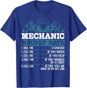 Mechanic Hourly Rate | Auto Mechanic Gifts T-Shirt - T-Shirt | Royal