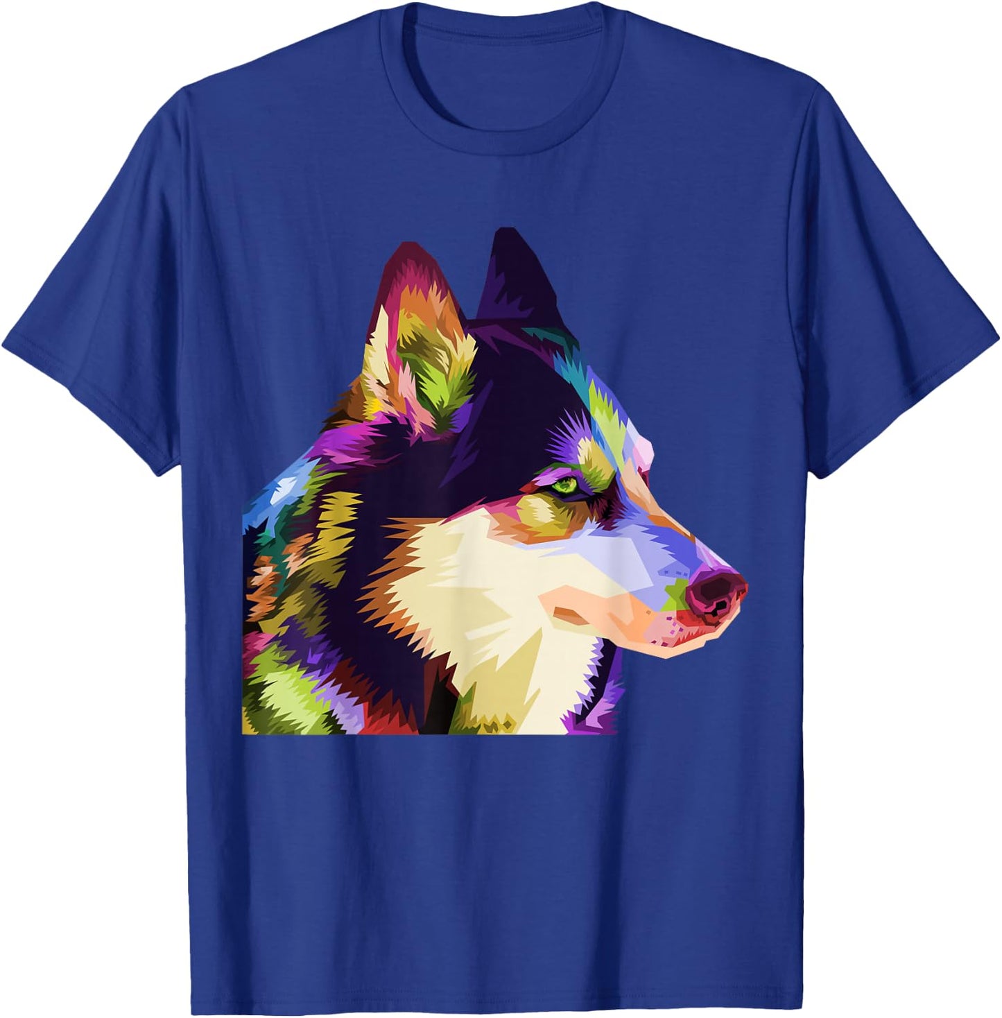 Husky Colorful Pop Art Portrait For Dog Owners Chukcha Sibe Men Women Girls Kids T-Shirt - T-Shirt | Royal
