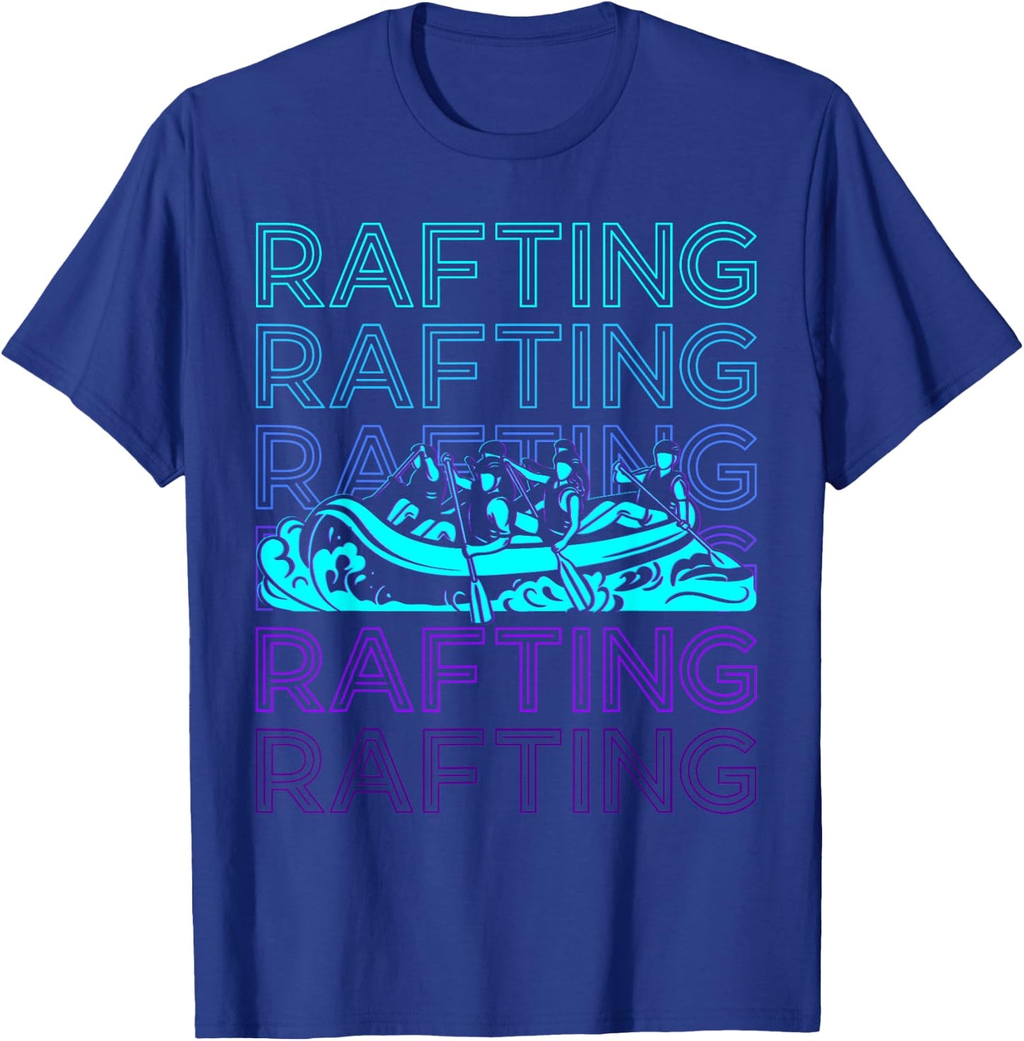 Rafting Whitewater Raft Retro T-Shirt - T-Shirt | Royal
