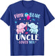 Pink or Blue Uncle Loves You Gender Reveal Elephant T-Shirt - T-Shirt | Royal