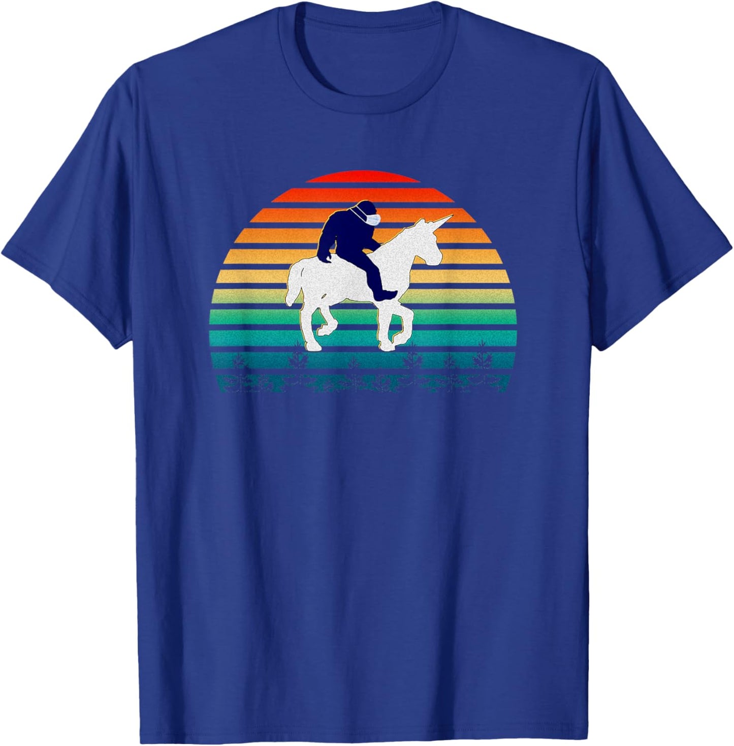Bigfoot Riding Unicorn Women Kids T-Shirt - T-Shirt | Royal