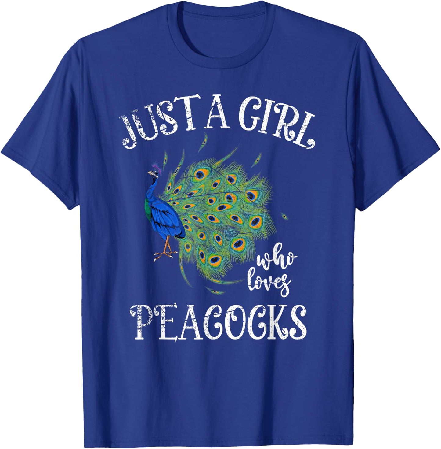 Decorative Peacock Lover Girls Women Zoo Animal Bird Peacock T-Shirt - T-Shirt | Royal