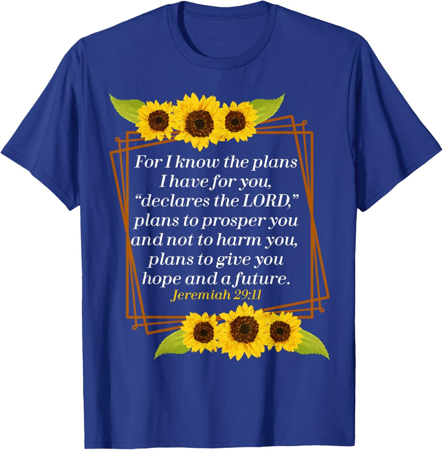 Jeremiah 29:11 Bible Christian for Christian T-Shirt - T-Shirt | Royal