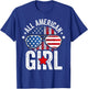 All American Girl 4th of July Shirt Daughter USA Flag Girls T-Shirt - T-Shirt | Royal