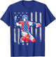 American Baseball Catcher USA Vintage Flag 4th of July Boys T-Shirt - T-Shirt | Royal