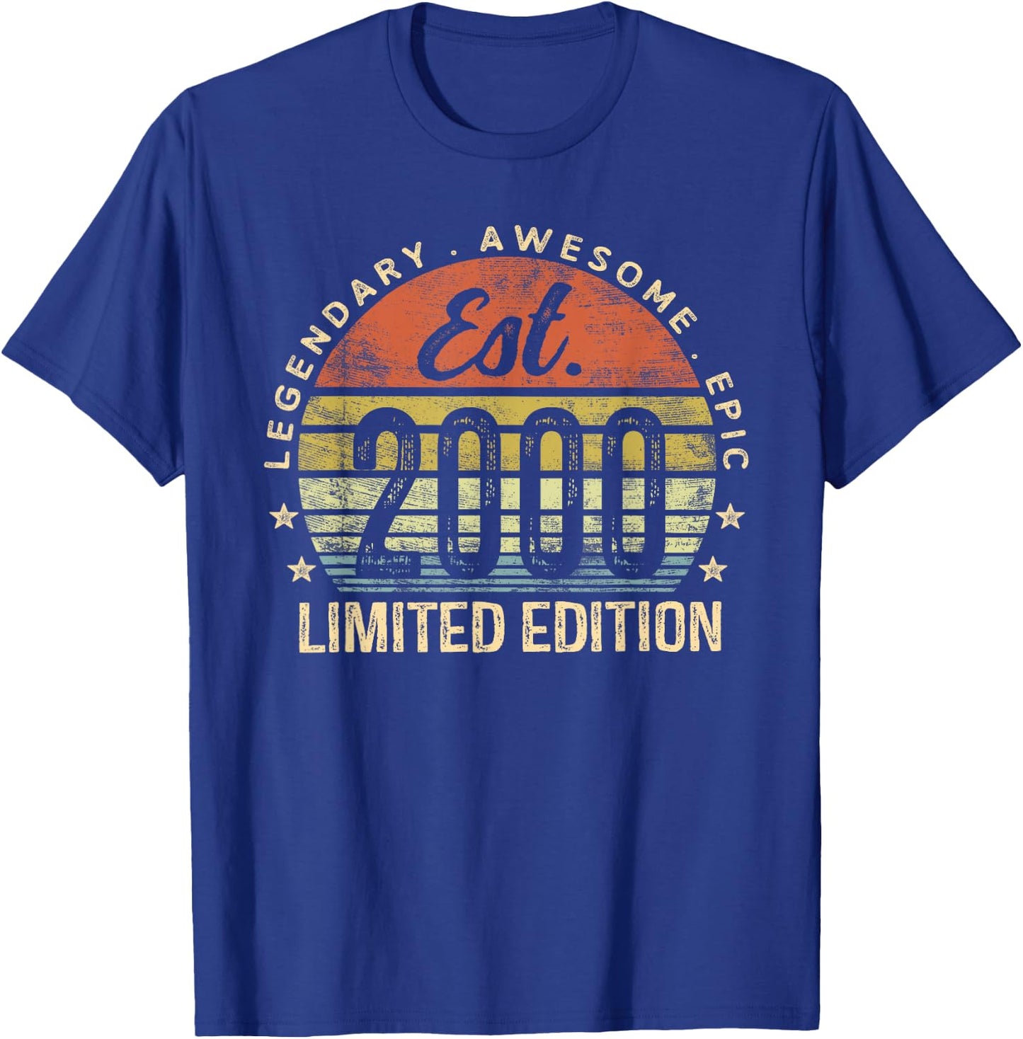 Est 2000 Limited Edition 25th Birthday Gifts 25 Year Old T-Shirt - T-Shirt | Royal