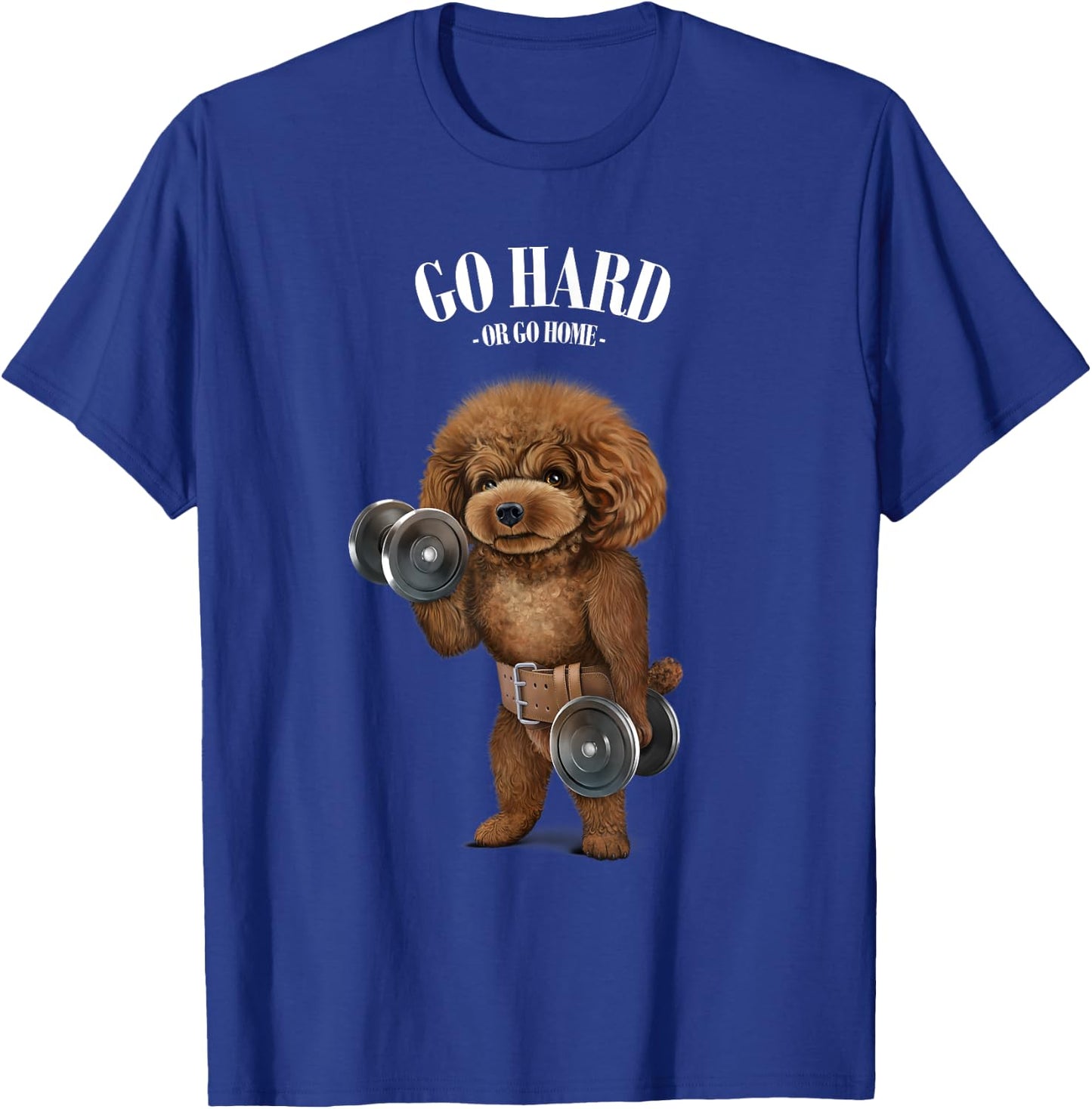 Fox Republic Design Women's Black Poodle Dog Muscle Training T-Shirt - T-Shirt | Royal