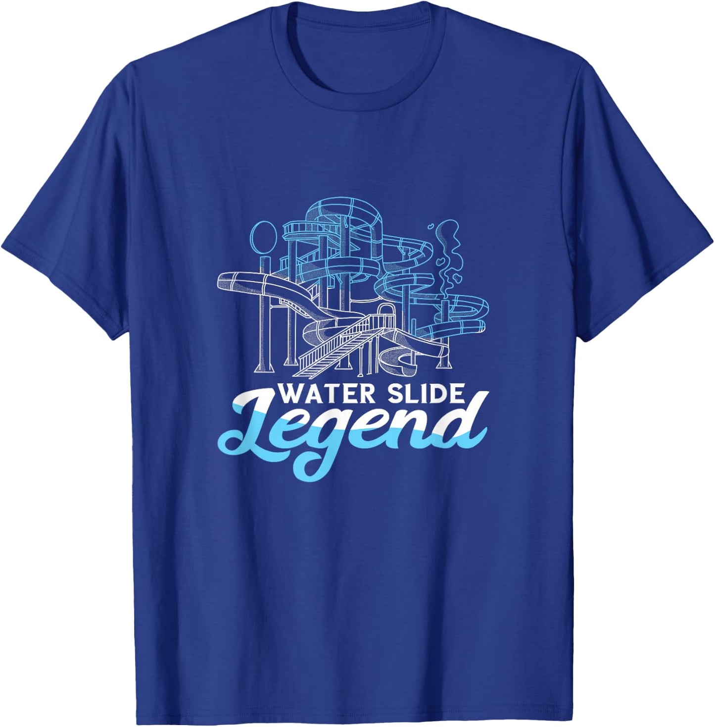 Water Slide Legend Waterslides Aqua Park Swimmer Waterpark T-Shirt - T-Shirt | Royal