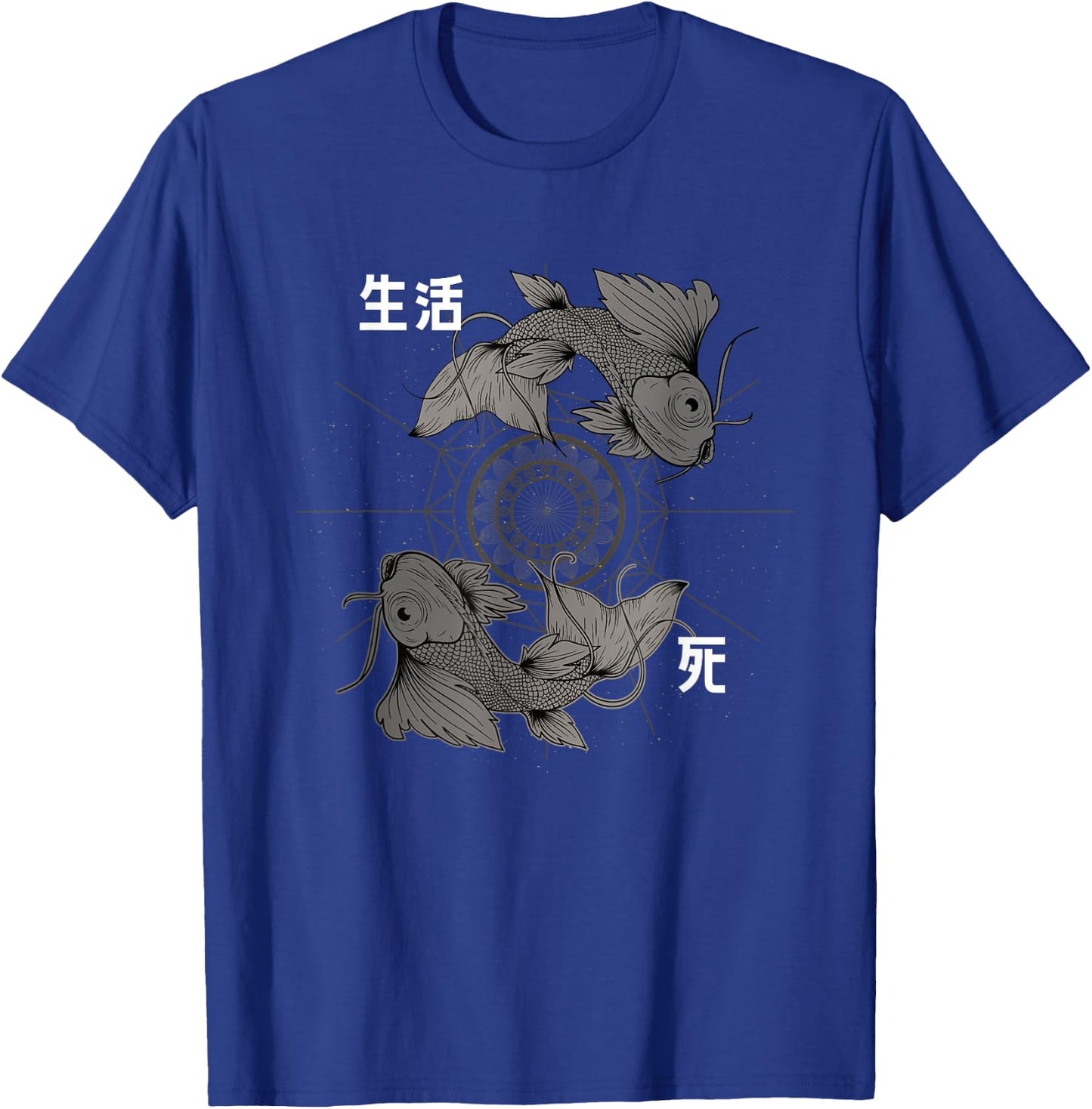 Koi Carp Fish Design Funny Japanese Koi Carp Fish Graphic , -Adults and Kids, Black, Small, Short Sleeve, Party, Fun, Exercise and Fitness, All Seasons T-Shirt - T-Shirt | Royal